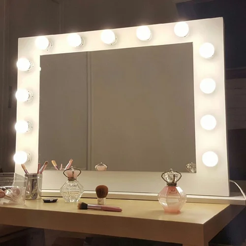 آینه لامپی ( چراغ دار ) قاب دار آرایشی و بوتیکی 100 در 60 سانتی متر